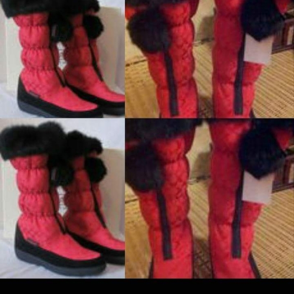 SOLD** NEW SIG C MID HIGH WINTER BOOTS REAL BLACK RABBIT FUR SIZE 6.5 - Picture 4 of 12